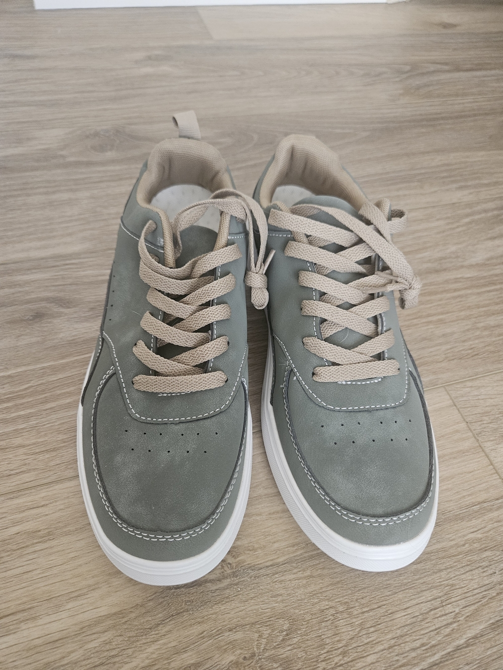 Men's Sneakers in Sage Green and Beige